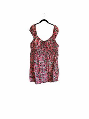 Old Navy Pink Red and Blue Floral Dress Size XXL Cotton Blend
